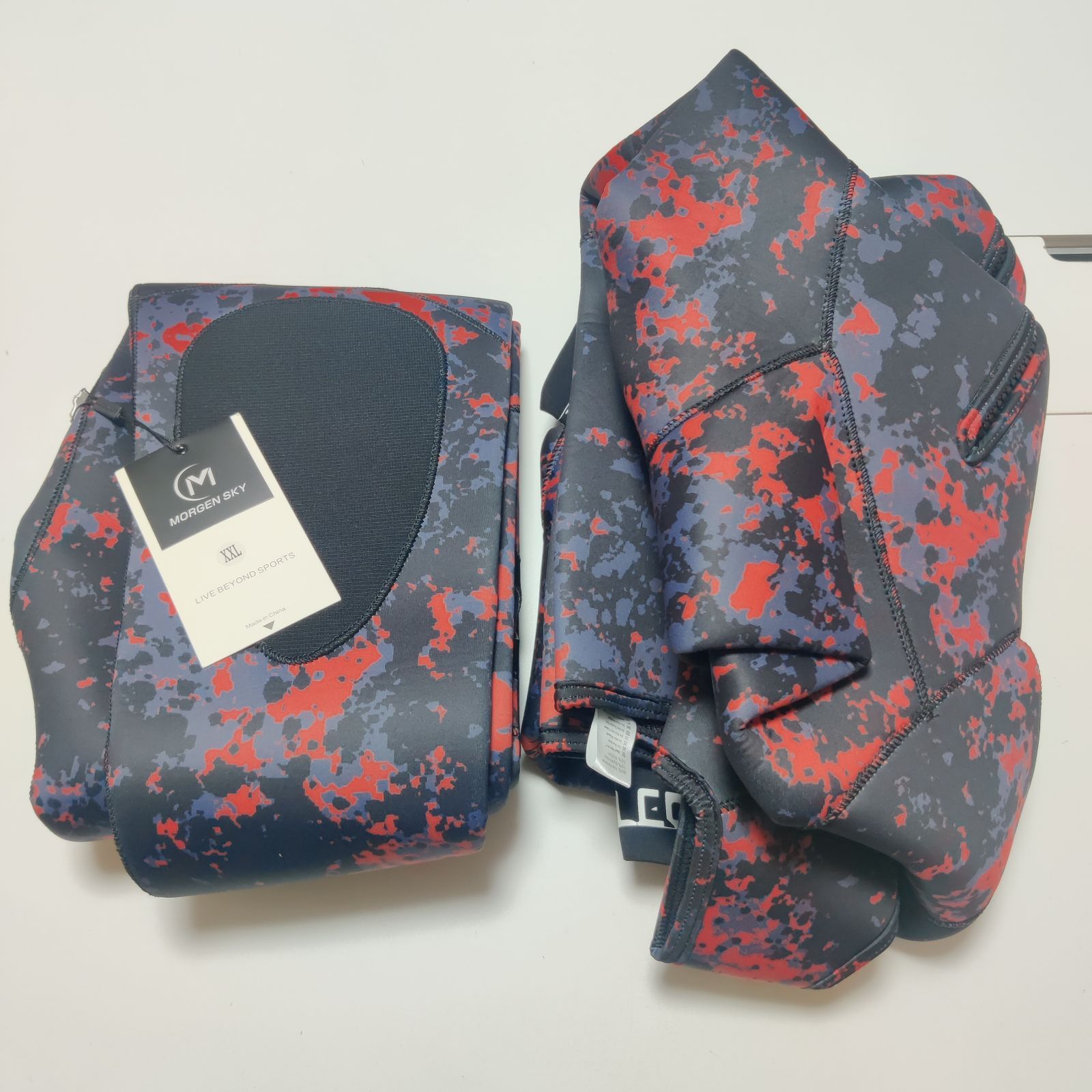 MORGEN SKY ウェットスーツ XXL 5mm メンズ 2ピース 裏起毛 フード一体