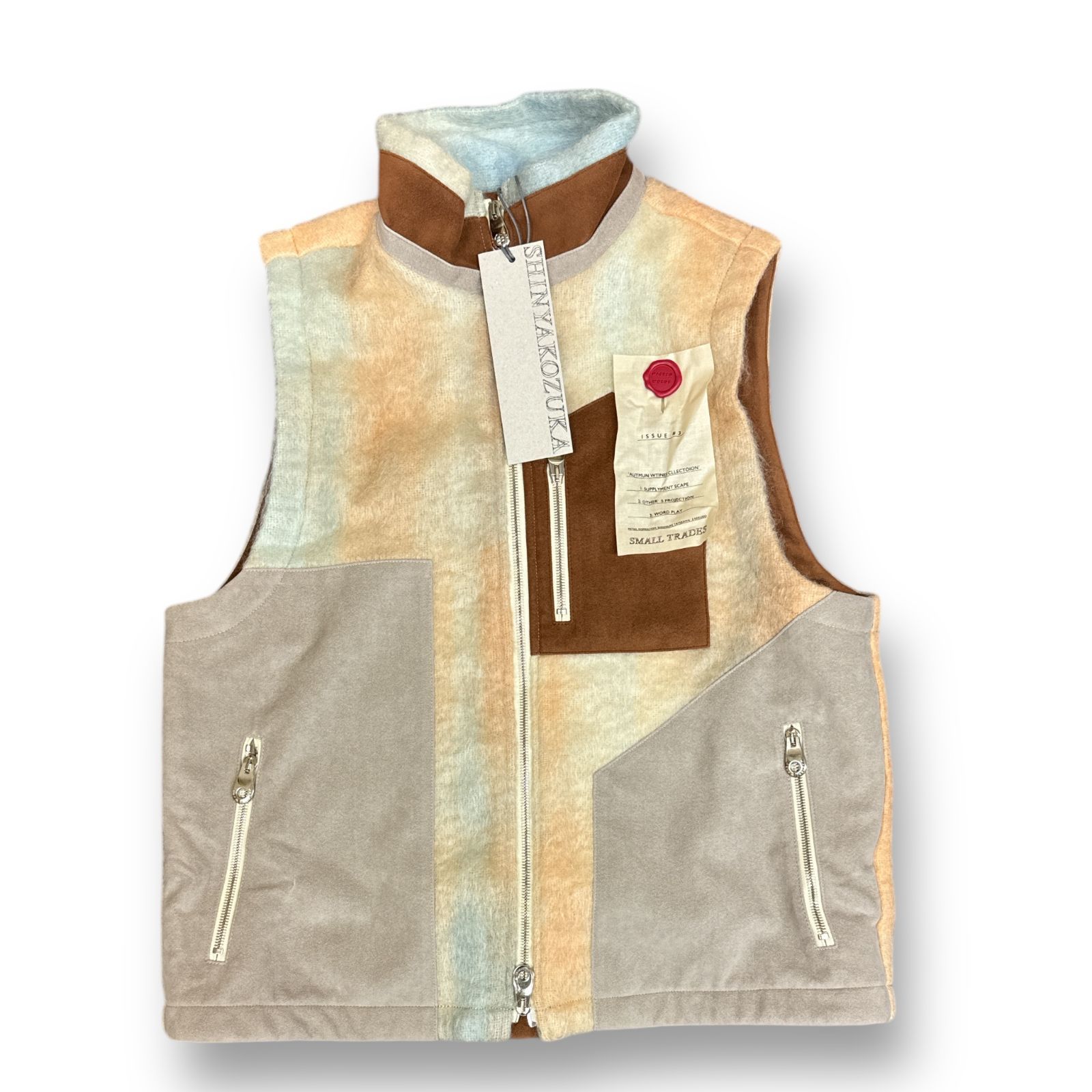 定価69300円 SHINYAKOZUKA 23AW OTHERS RETRO PILE ZIP VEST アザーレトロパイルジップベスト シンヤコズカ 2302SK34 クリーム S 69016A5