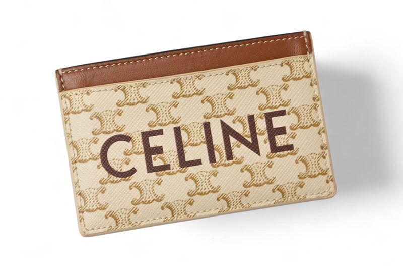 セリーヌ カードケース 名刺入れ CELINE ロゴ トリオンフ TRIOMPHE クリーム ブラウン