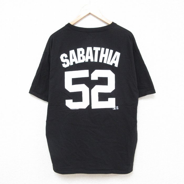 MLB東京シリーズ　ドジャース＆カブス　Ｌサイズ　Tシャツ 黒 XL/古着 半袖 Tシャツ メンズ MLB ニューヨークヤンキース CC
