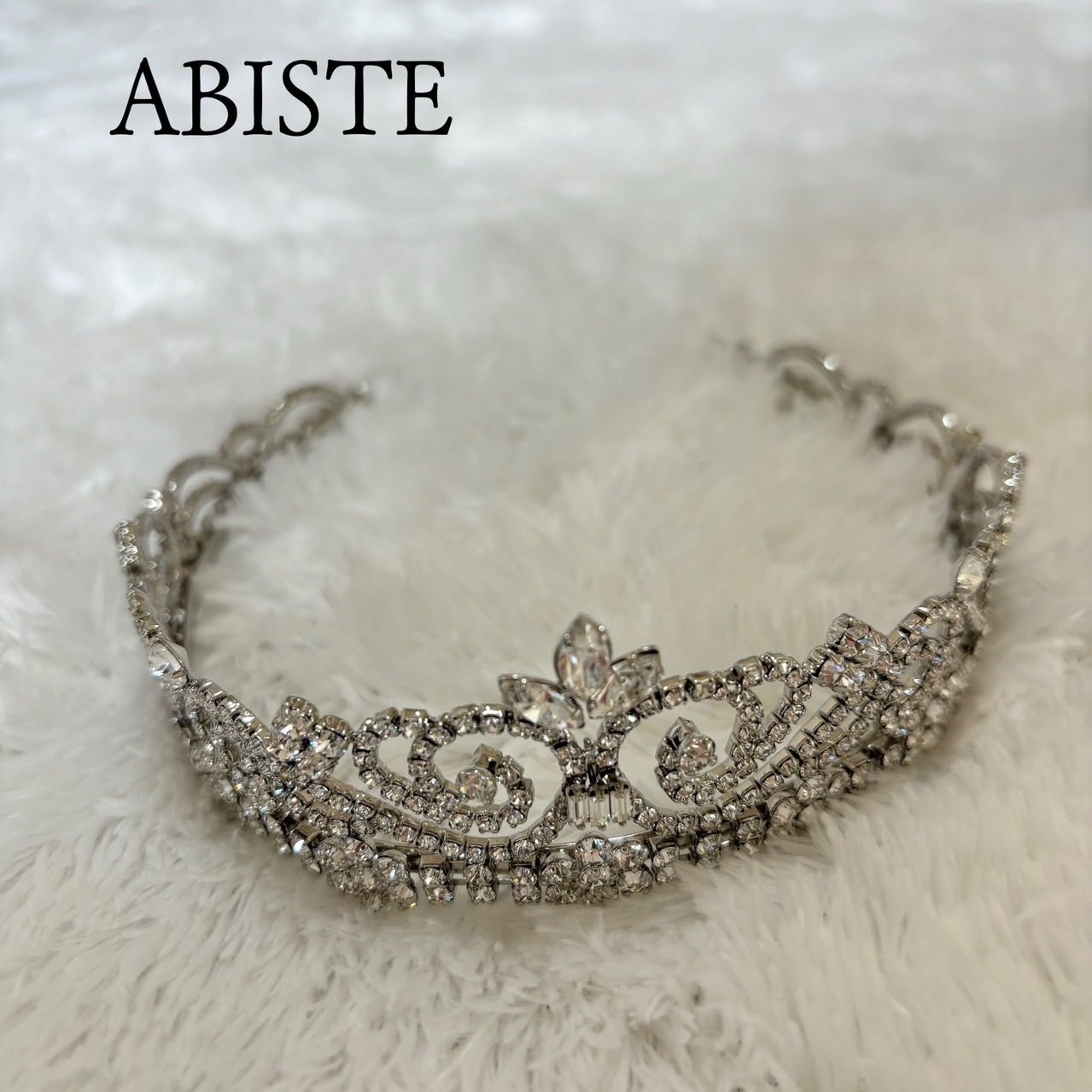 ABISTE　アビステ　ティアラ ABISTE アビステ ウェディングティアラ ラインストーン シルバー