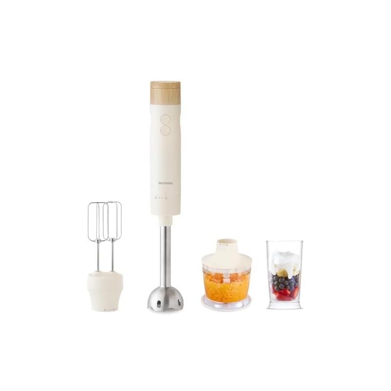 アイリスオーヤマ ハンドブレンダー 1台4役 つぶす まぜる きざむ