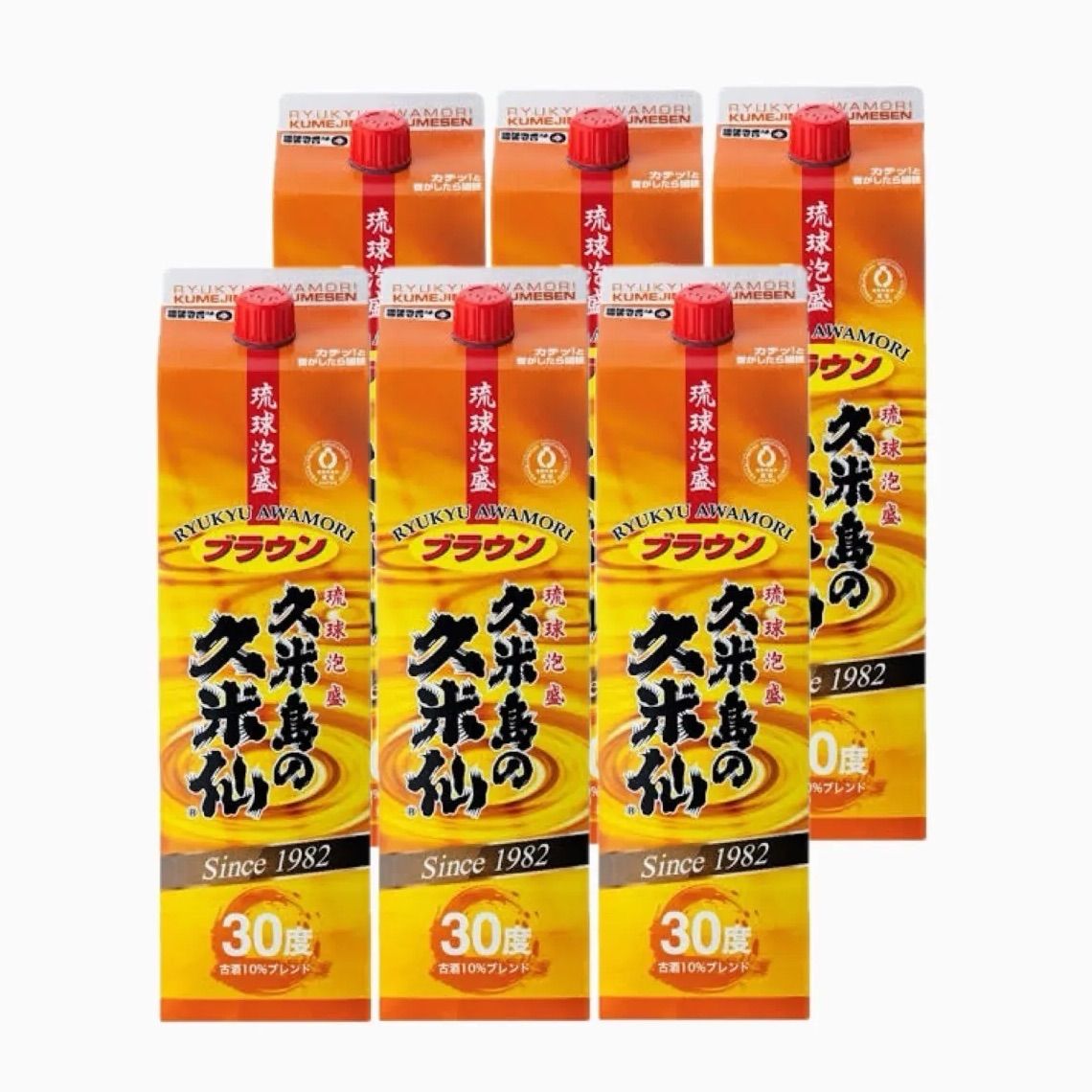 久米島の久米仙久米仙ブラウン30度1800ml  6本紙パック