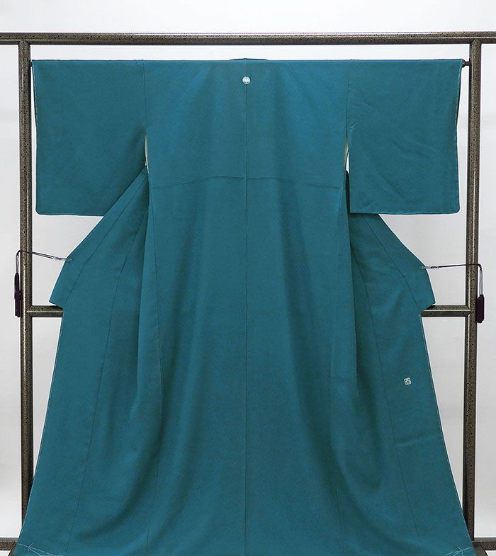 色無地 正絹 加賀友禅 百貫達雄 身丈159.5cm 裄丈66.5cm 丸に蔦 未着用 新古品 着物 結婚式 入学式 卒業式 a4047