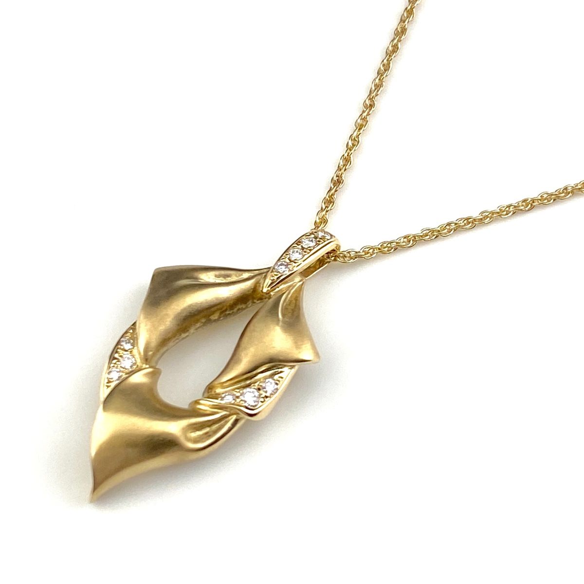 ミキモト MIKIMOTO メレダイヤ デザインネックレス YG イエロー  