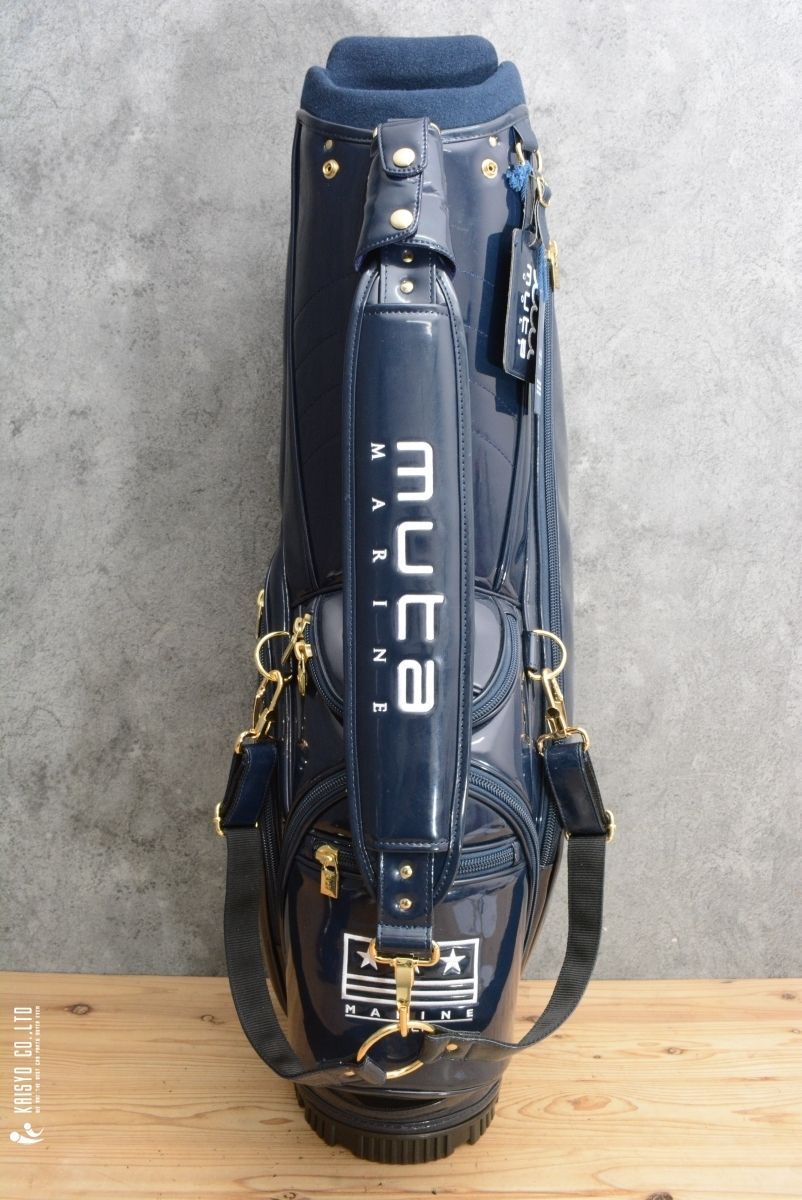 MUTA MARINE ムータマリン キャディバッグ エナメル ネイビー 独特の素材 MARINE MUTA ムータマリン ネイビー エナメル