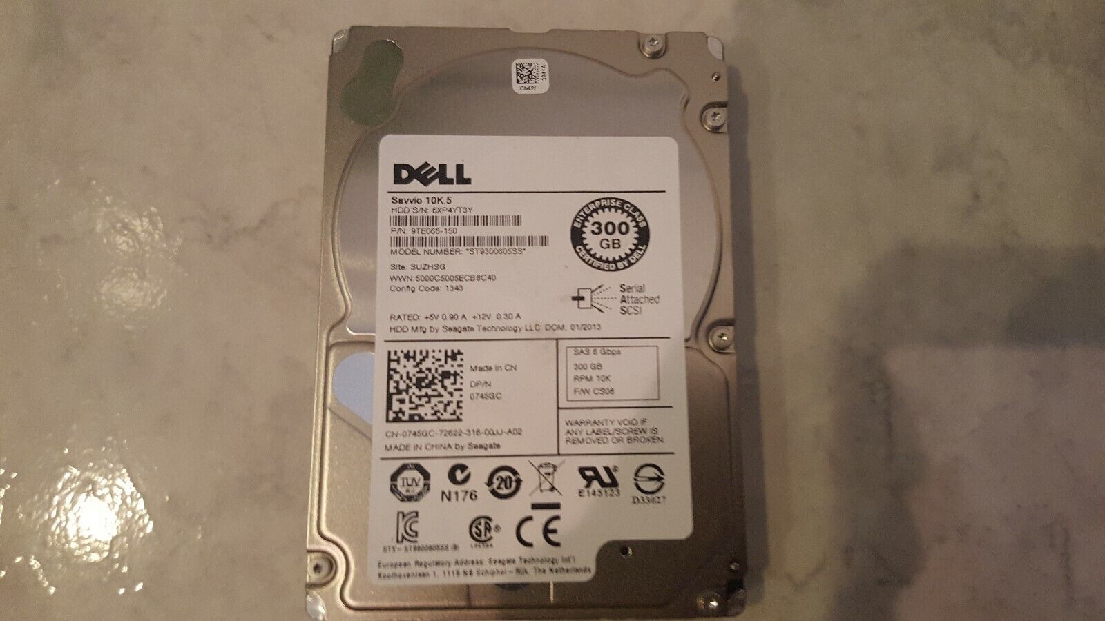 ST9300605SS 10K.3 DELL 300GB 10K 6Gbps SAS 2.5インチ ハードドライブ