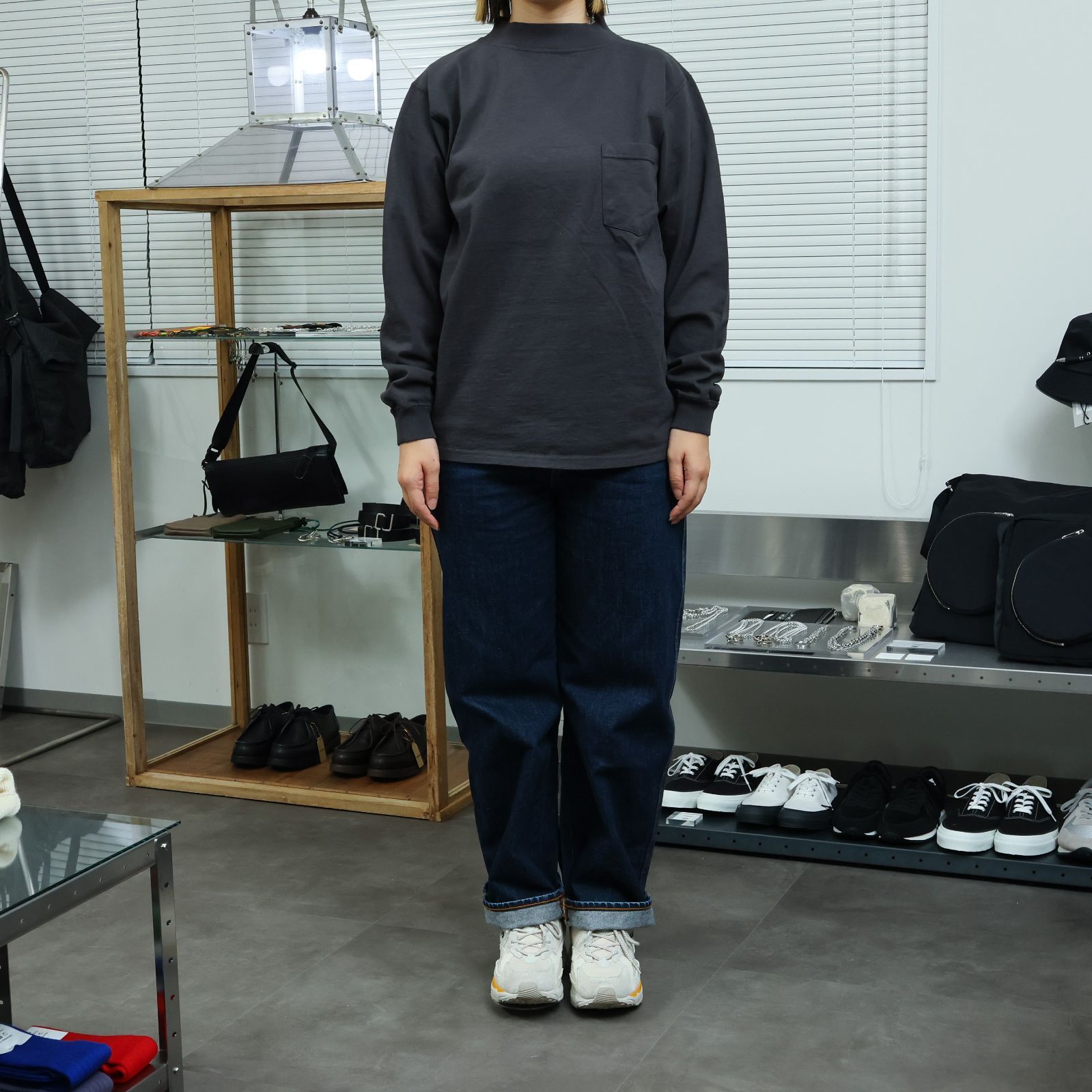 Goodwear グッドウェア L/S MOCK NECK POCKET TEE ロングスリーブ 