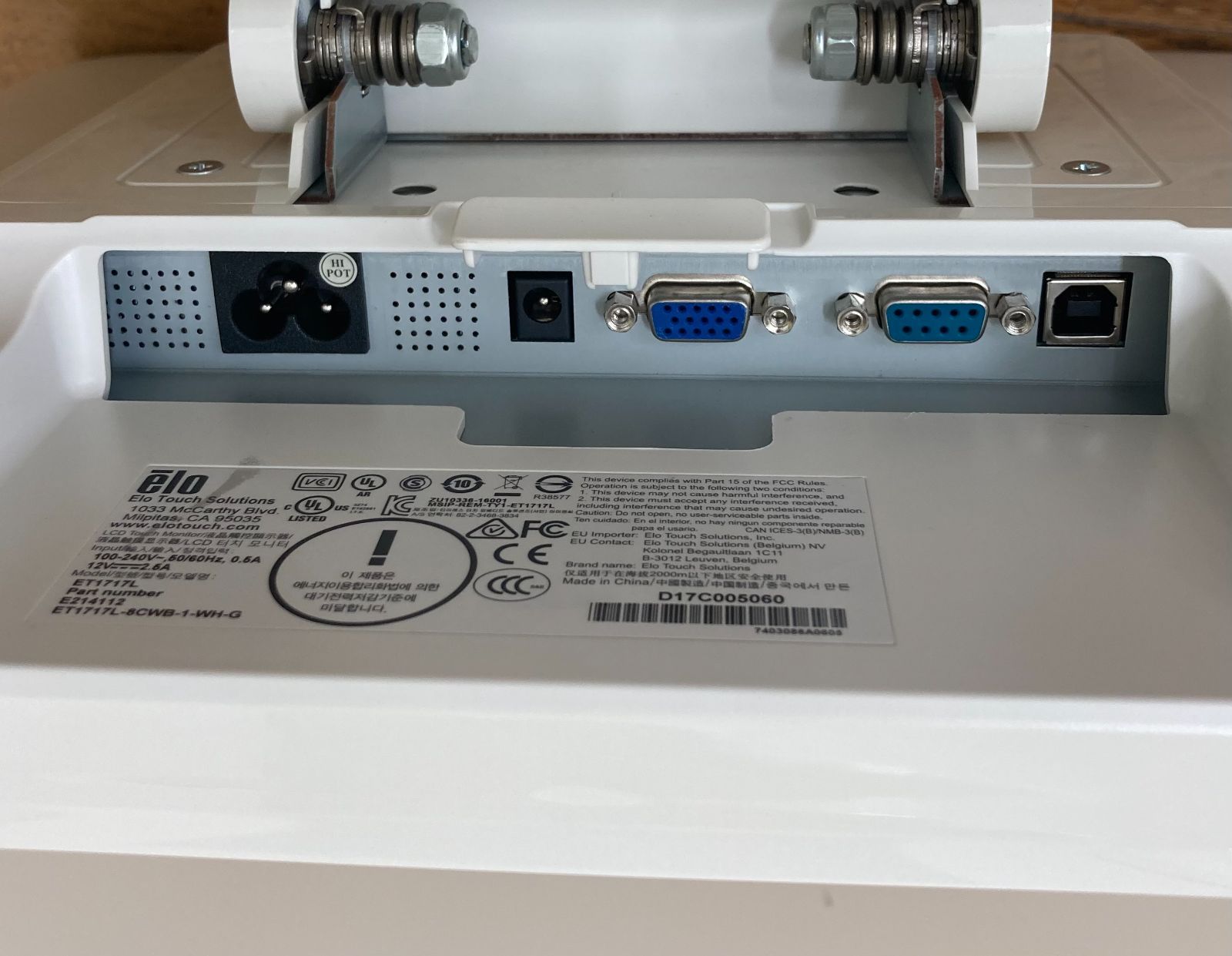 17インチタッチパネルモニター elo ET1717L-8CWB-1-WH-G 054 17インチタッチパネルモニター elo ET1717L-8CWB-1-WH-G 054