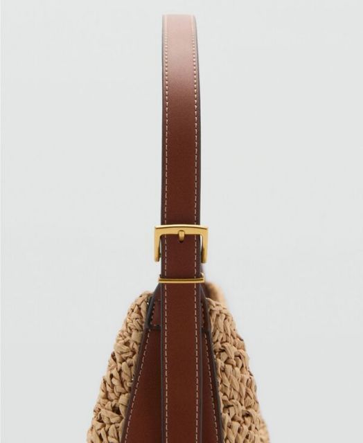 マンゴ レディース ショルダーバッグ バッグ Women s Natural Fiber Shoulder Bag Leather