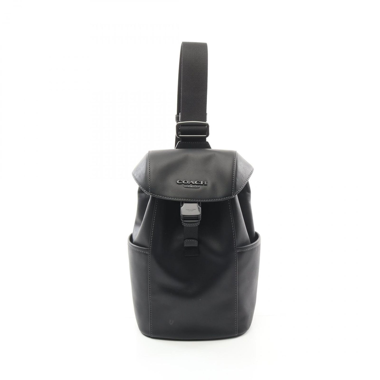 コーチ COACH ウエストバッグ ボディバッグ レーサー パック CU111 ブラック レザー ボディバッグ メンズ Used A
