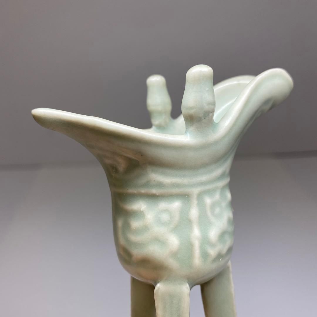 中国古玩　青磁しゃく　高さ9.3㎝　東Y6-0708① 中国古玩 青磁しゃく 高さ9.3㎝ 東Y6-0708① - メルカリ