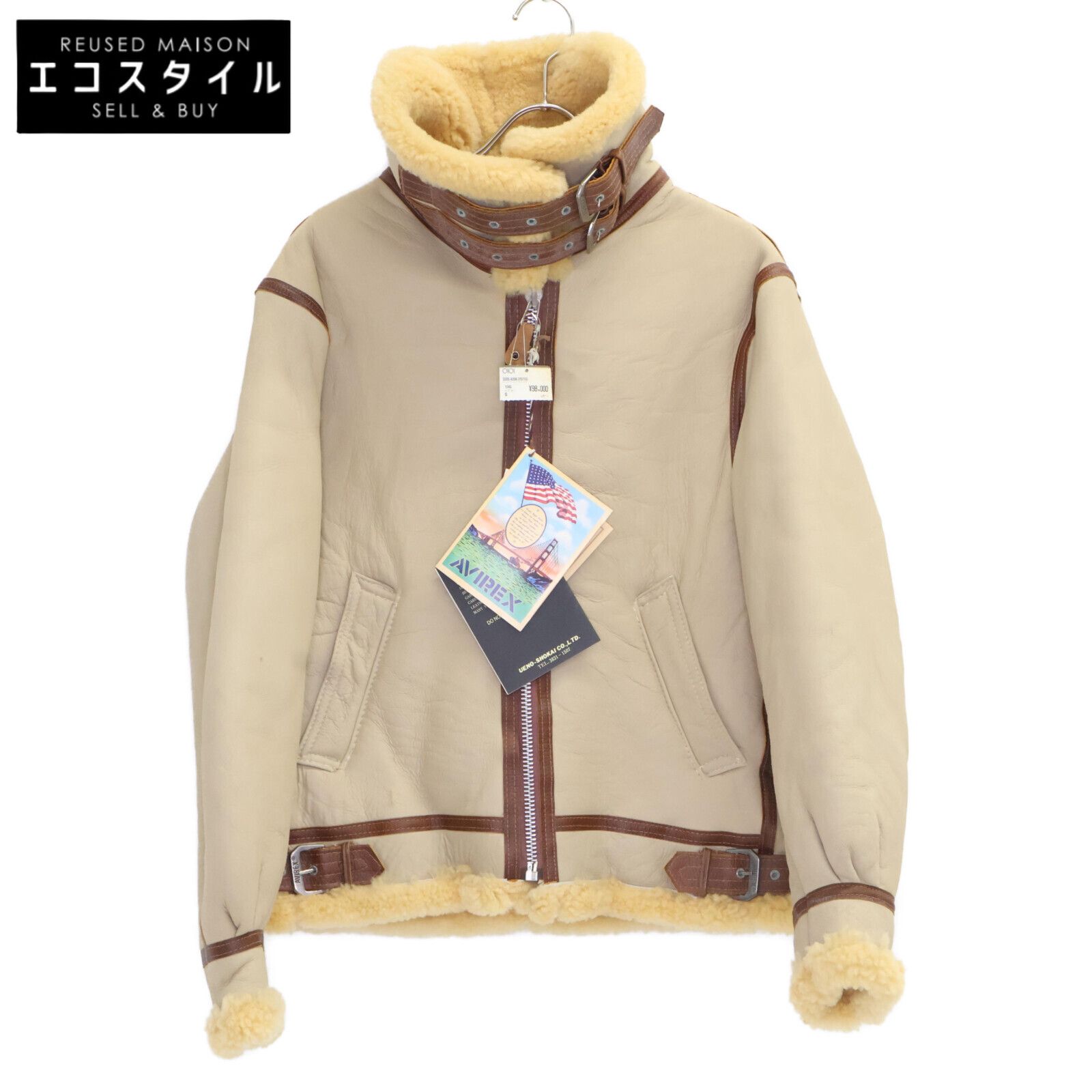 AVIREX B-3 レザージャケット ムートン ベージュ 36サイズ 【公式通販】