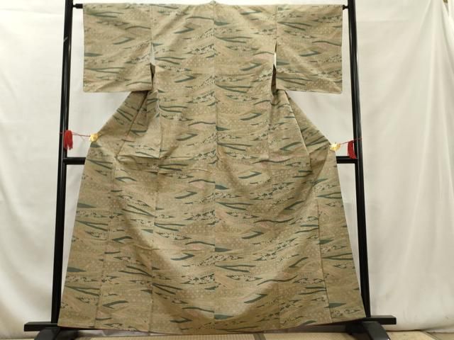 平和屋着物○上質な紬 枝花文 正絹 逸品 未使用 AAAZ0568ph