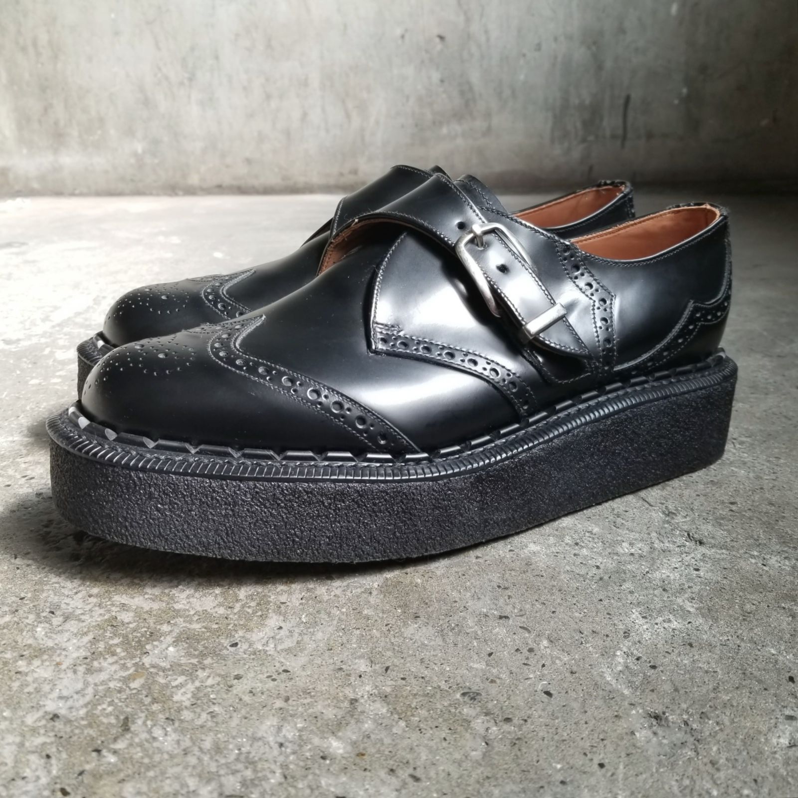 COMME des GARCONS HOMME PLUS 24aw × GEORGE COX Brogue Monk SHOES UK 9 コムデギャルソンオムプリュス ジョージコックス モンクストラップシューズ ラバーソール 15491