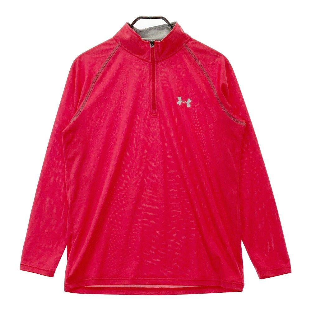 サイズ：MD UNDER ARMOUR アンダーアーマー  ハーフジップ 長袖Tシャツ  レッド系 [240101294514]# ゴルフウェア メンズ ストスト