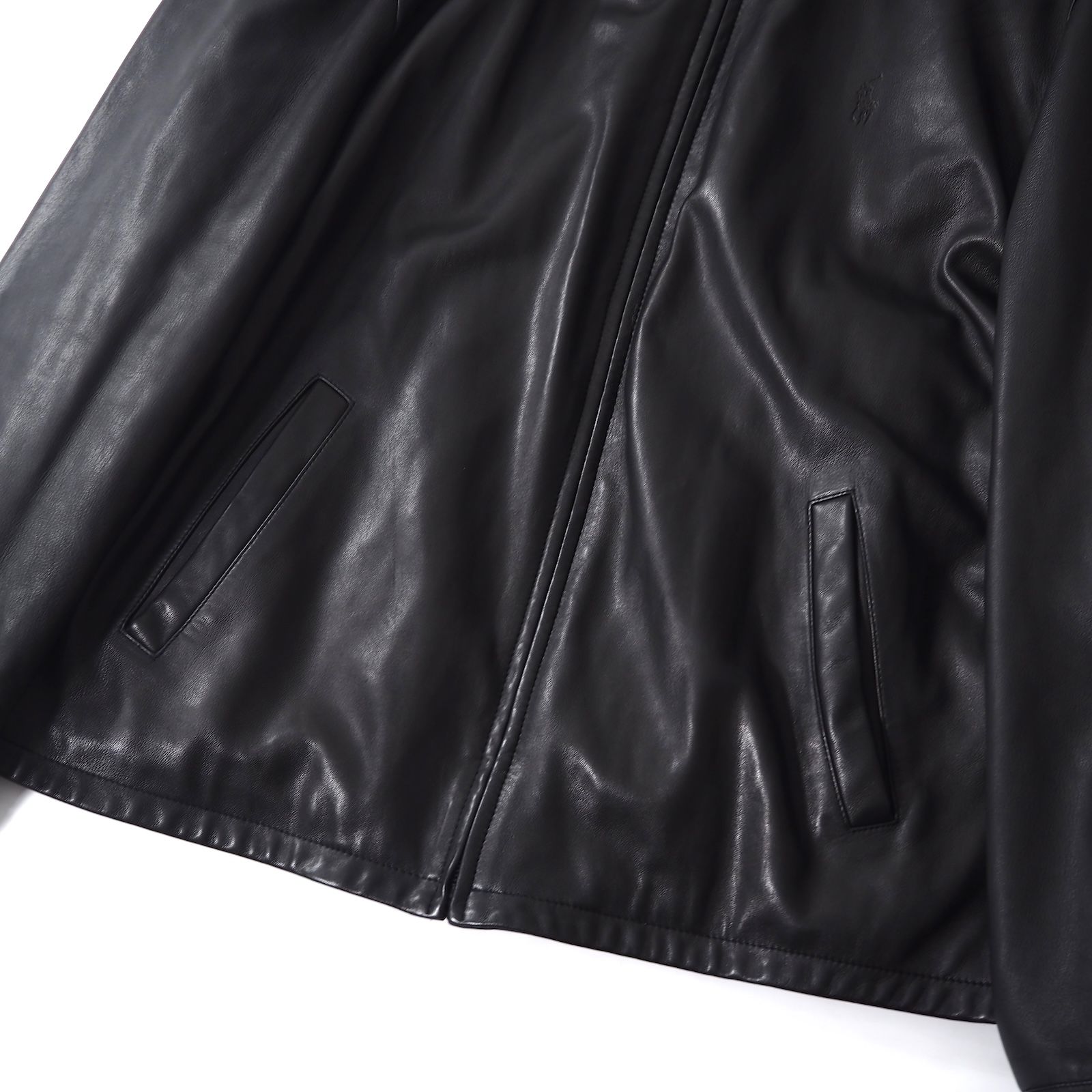 △POLO RALPH LAUREN ポロラルフローレン スタンドカラー ラムレザー