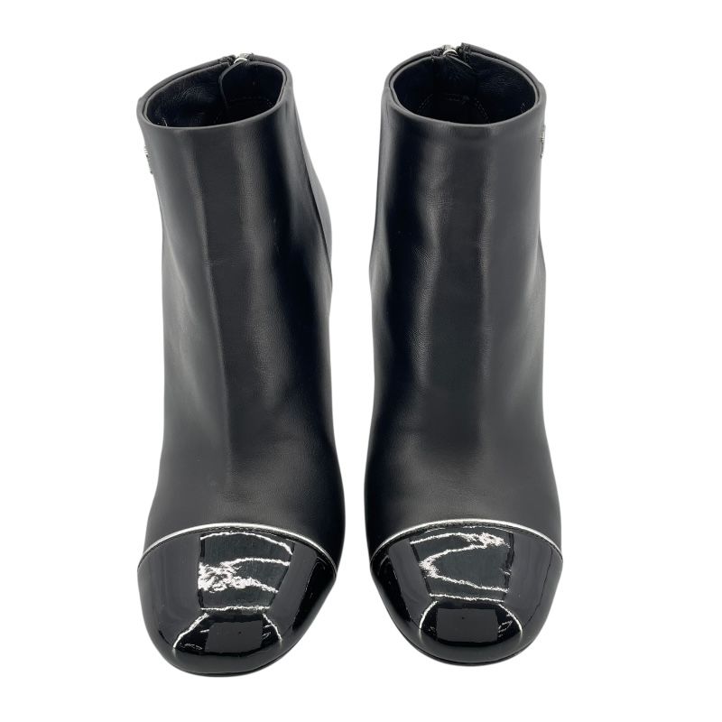 シャネル CHANEL ココマークロゴショートブーツ G33239 ブラック レザー レディース ブーツ