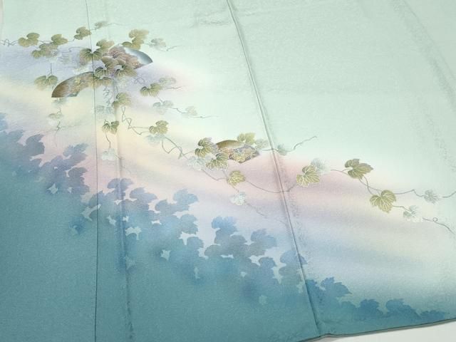 平和屋着物○訪問着 地紙花唐草文 暈し染め 金銀彩 やまと金ラベル