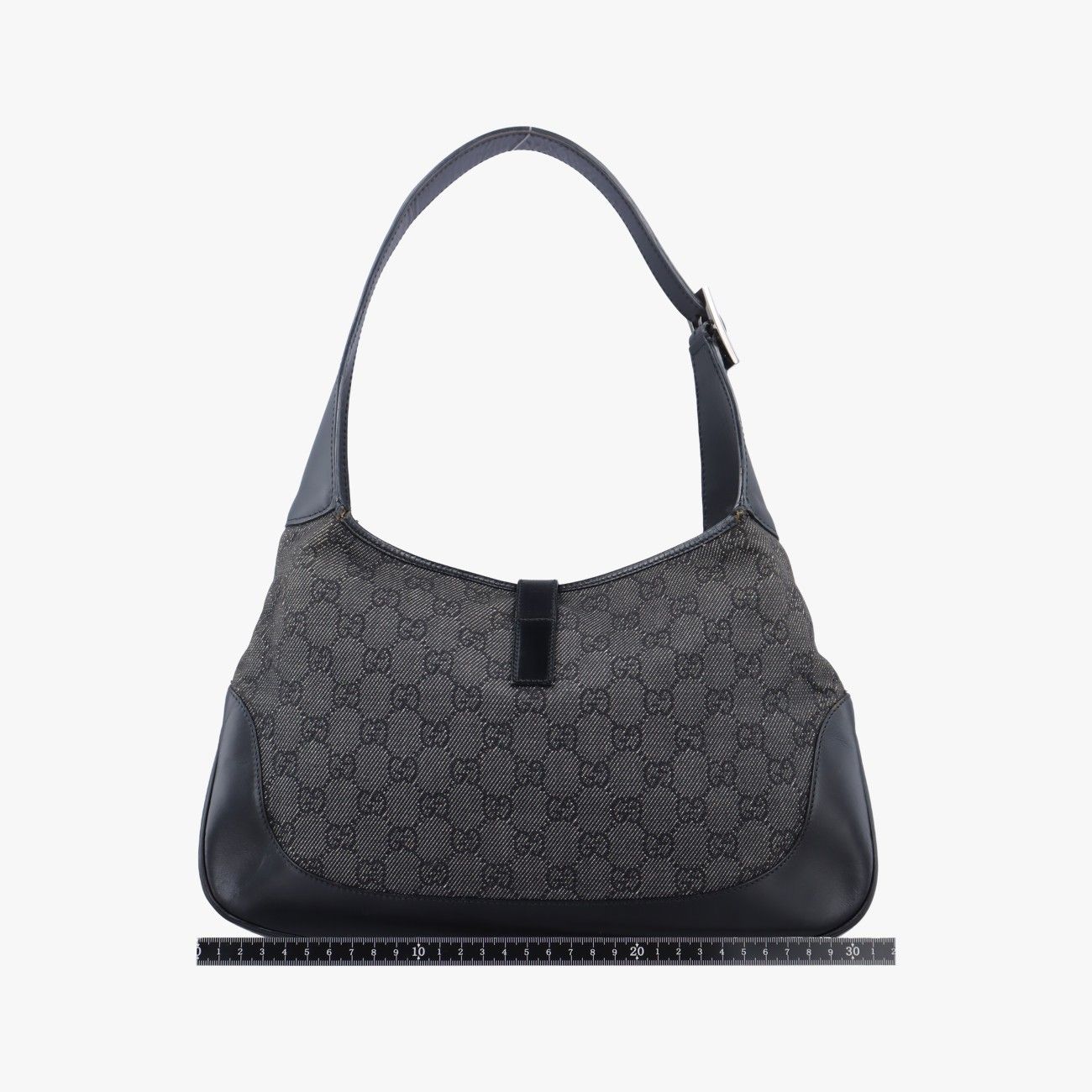 グッチGucciジャッキーブラックレザー×キャンバス968