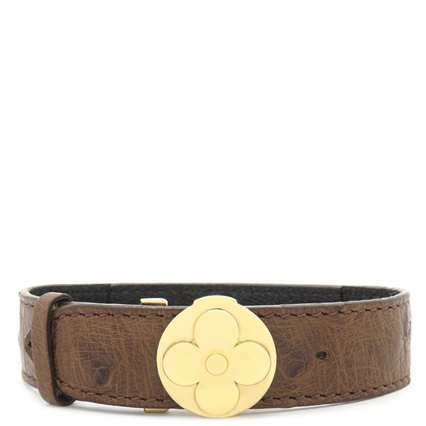 ルイヴィトン LOUIS VUITTON ブレスレット ブラスレ ヴー グッドラック オーストリッチ オーストリッチ GP ブラウン ゴールド金具 バングル M64441 SN0090 箱