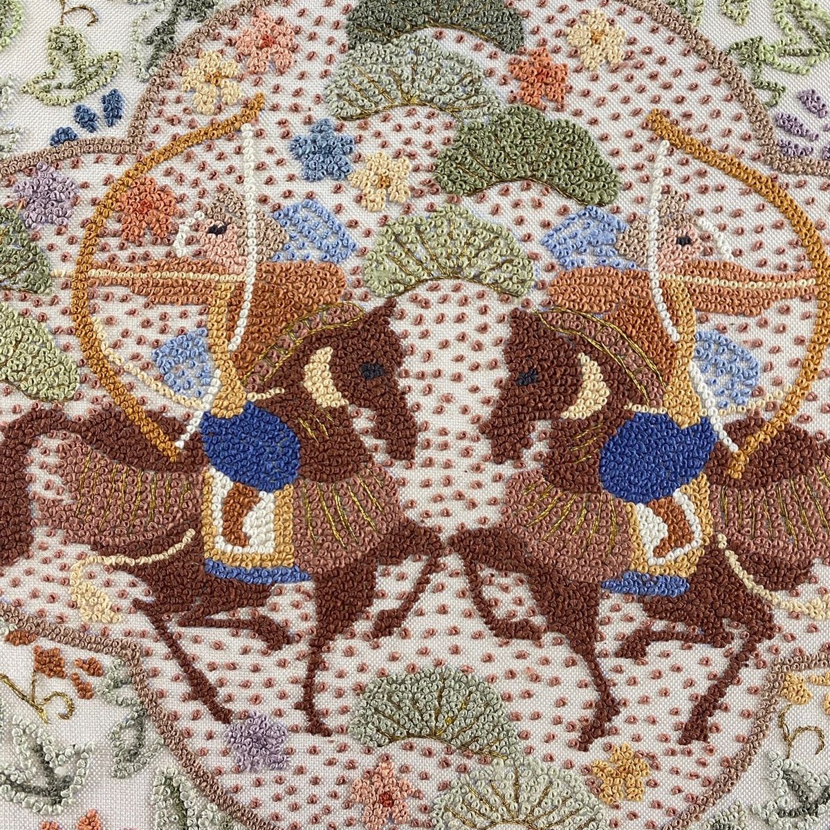 袋帯 相良刺繍 金駒刺繍 扇 唐花模様 着物 093w p（1707．相良