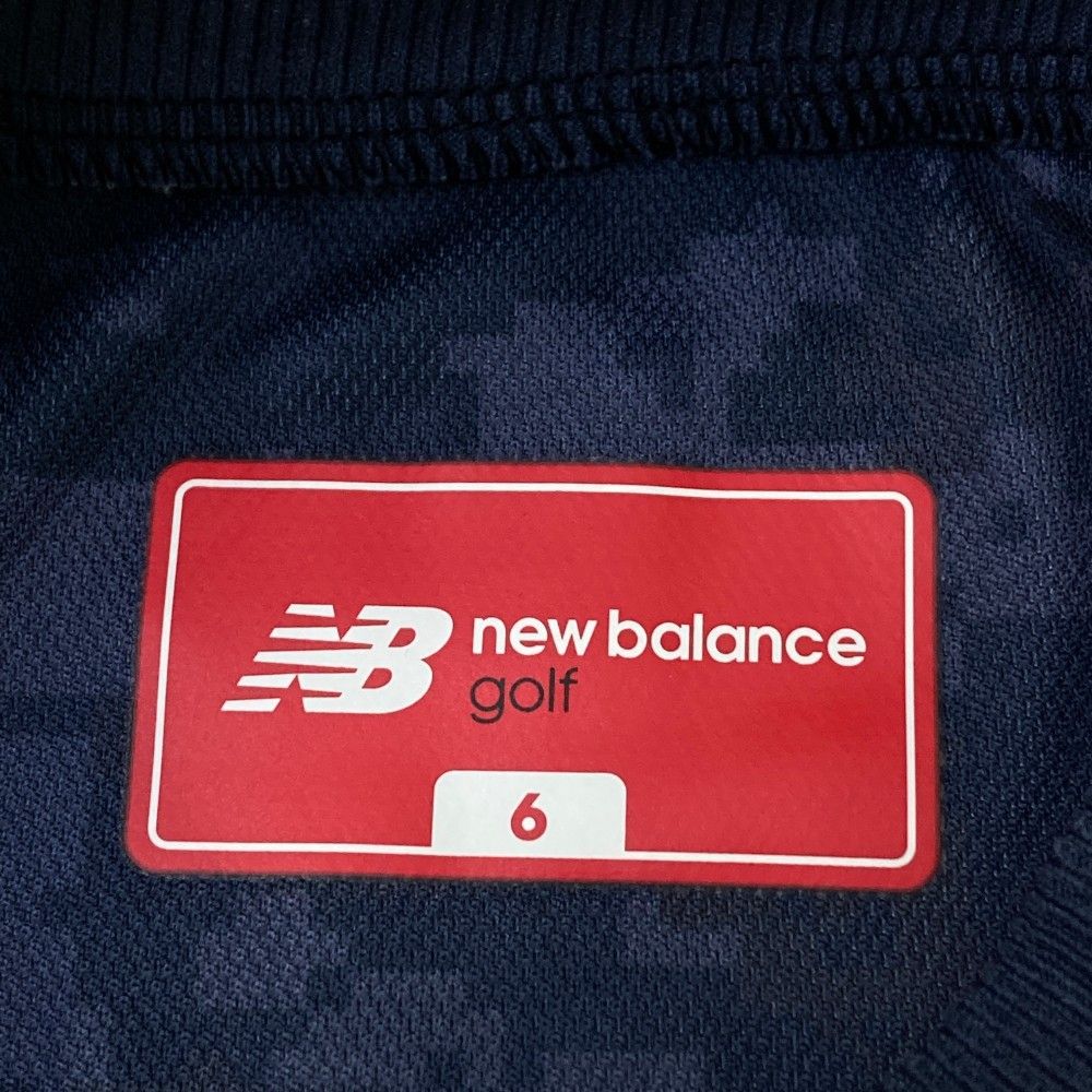 サイズ：6 NEW BALANCE GOLF ニューバランス  モックネック 半袖Tシャツ 総柄 ネイビー系 [240101439784] ゴルフウェア メンズ ストスト New Balance Golf GOLF ニューバランスゴルフ ゴルフウェア
