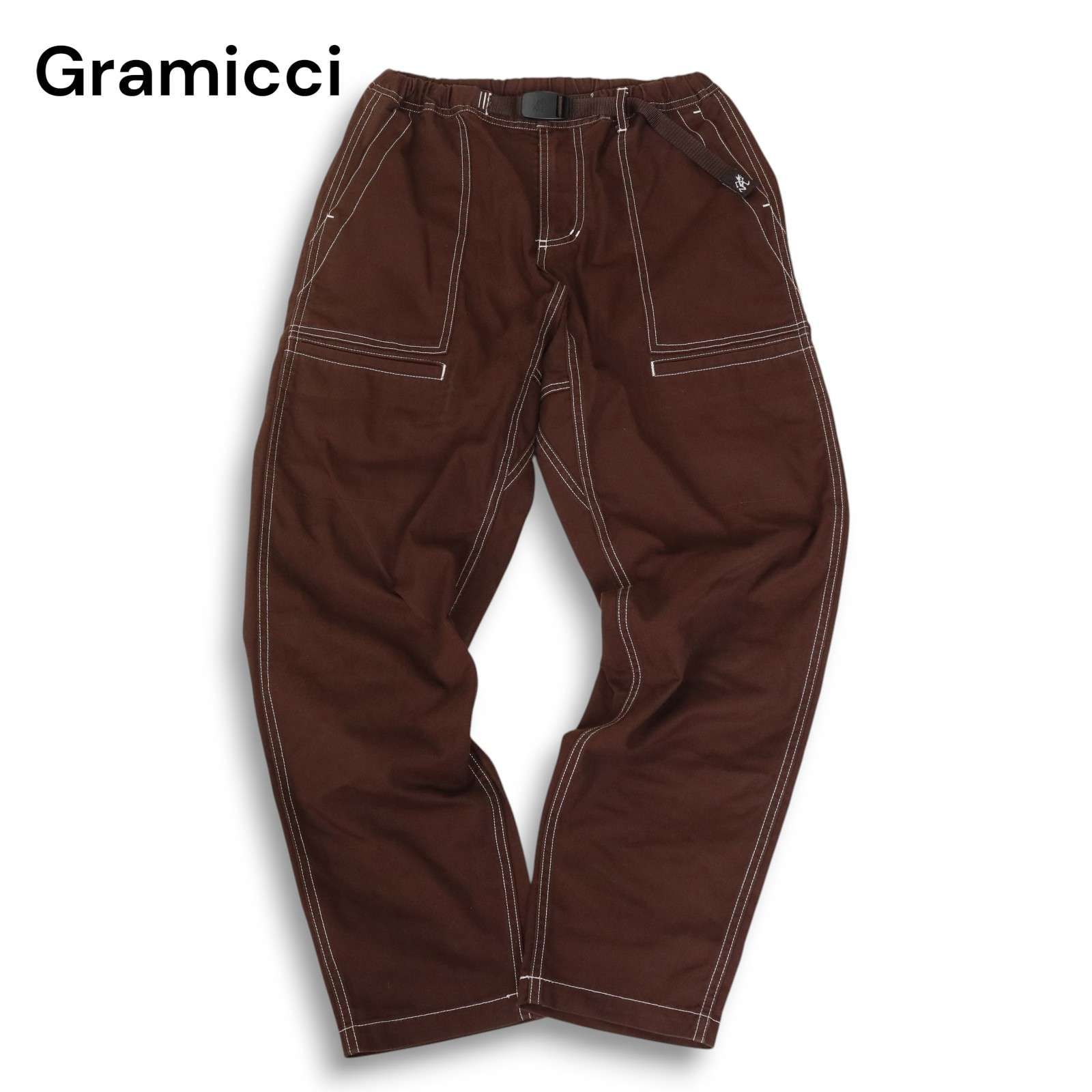 GRAMICCI×BEAMSコラボ別注ステッチクライミングパンツMブラウン Gramicci × BEAMS グラミチ × ビームス別注 通年 ステッチ デザイン