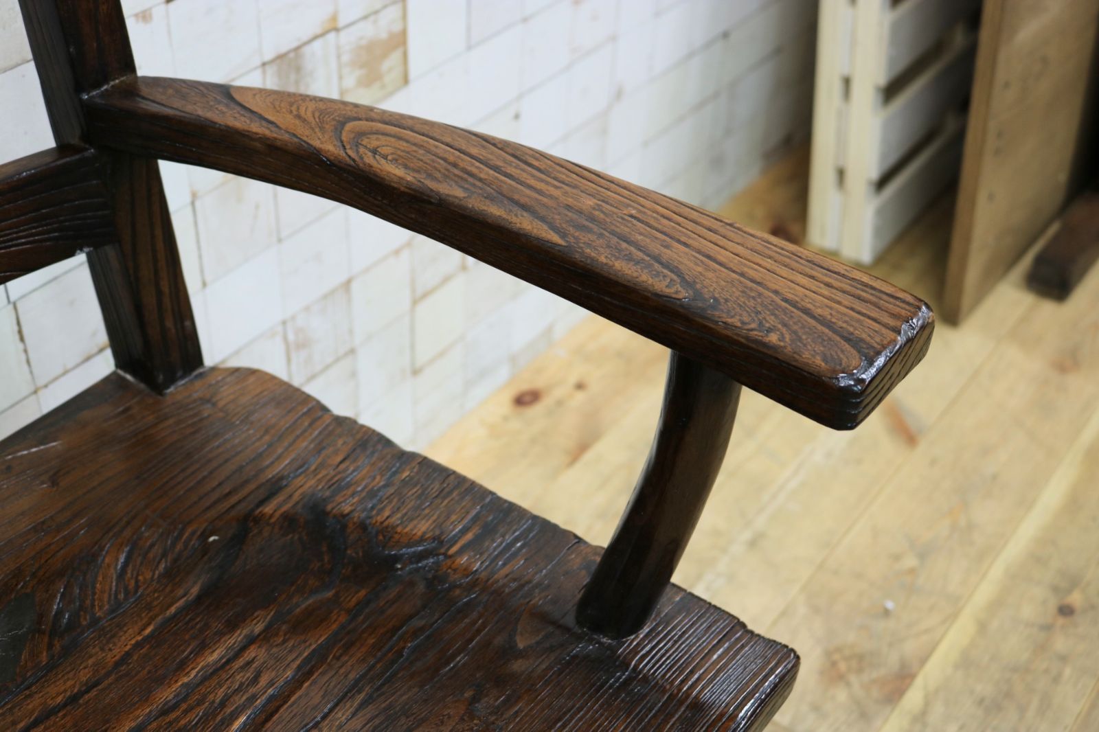 GMIS291B アジアンリゾート ヴィンテージ ウッドチェア アームチェア ダイニングチェア 椅子 和モダン 民藝風 レトロ チェア MARWIL-DEMENAGEMENTS_CH