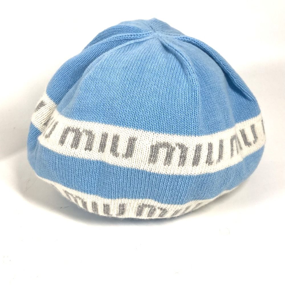 miumiuビーニー/ロゴ付きニット帽 miumiuビーニー/ロゴ付きニット帽 miu MIU ミュウミュウ ニット帽