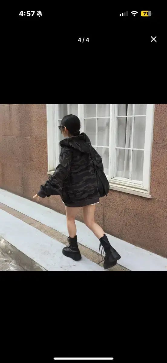 モディムード オーバーサイズ カモフラ ジップアップパーカー