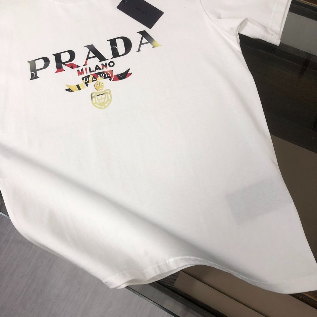 【PRADA】最新作 お買得★Vintage-Wash LOGOプリント Tシャツ 22SS】新作 ロゴ入り コットンTシャツ◇プラダ◇全2色 (PRADA/T