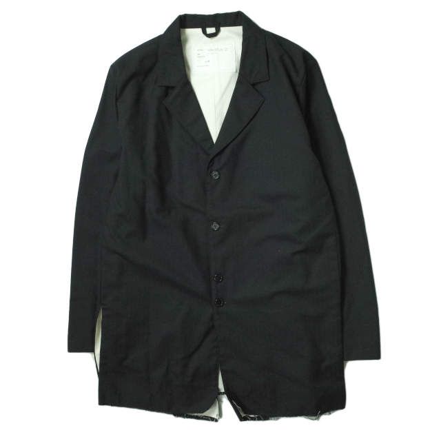 CAMIEL FORTGENS カミエル フォートヘンス SPLIT SUIT JACKET ウールヘリンボーンスーツジャケット P/N  08.08.05/06 M BLACK カットオフ 4B テーラード アウター g8502