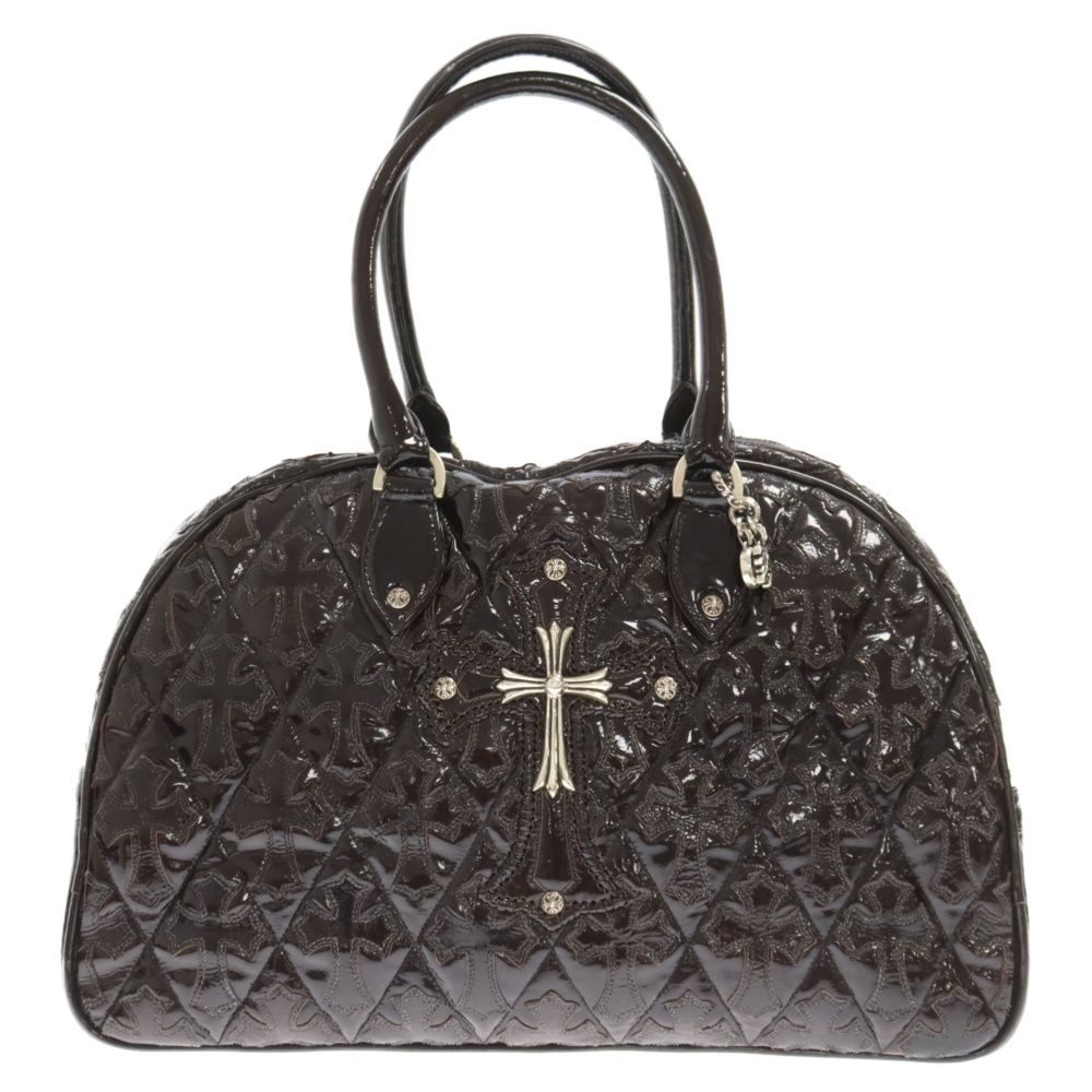 CHROME HEARTS (クロムハーツ) CH CRS LG Gym Bag Cemetery Cross ラージ CHクロス セメタリークロスパッチ ミディアム ジムバッグ ボストンバッグ