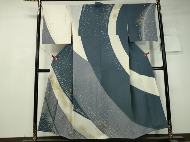 平和屋着物●十日町 名門青柳高級ブランド　大喜百花　訪問着　絞り　竹屋町刺繍　箔散らし　金彩　正絹　逸品　CAAV4742vp 平和屋着物○十日町 名門青柳高級ブランド 大喜百花 訪問着 絞り 竹屋