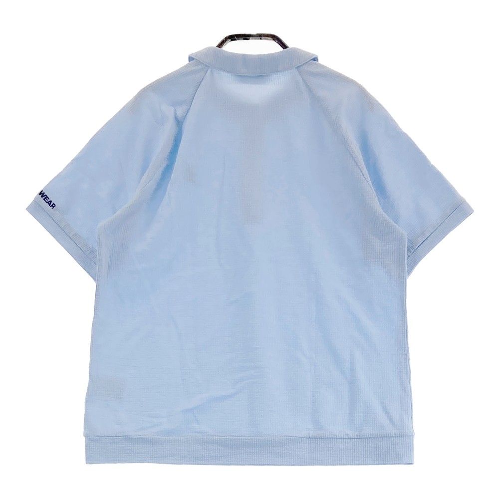 サイズ：L MUNSING WEAR マンシングウェア 2023年モデル ハーフジップ 半袖ポロシャツ  ブルー系 [240101469489] ゴルフウェア レディース ストスト サイズ：L MUNSING WEAR マンシングウェア 2023年モデル ハーフ