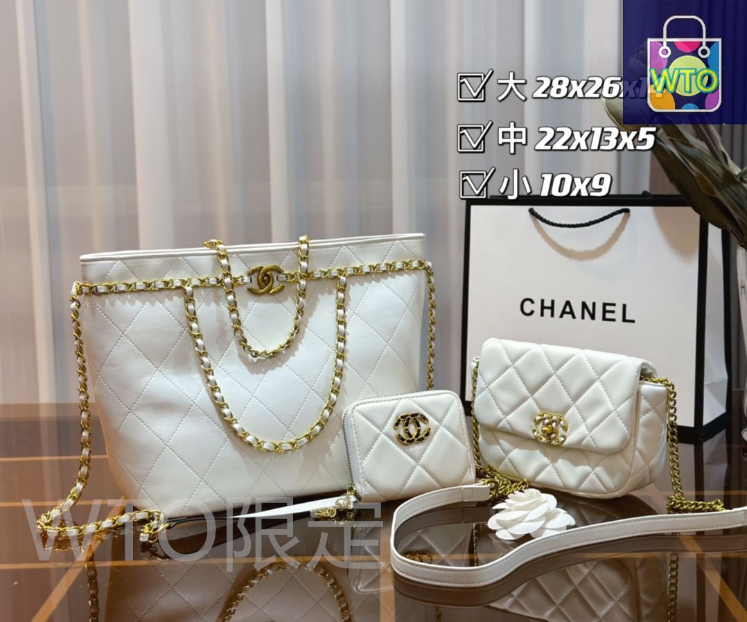 シャネル　３枚セット箱付き 楽天市場】【新品】シャネル CHANEL 財布 三つ折り クラシック