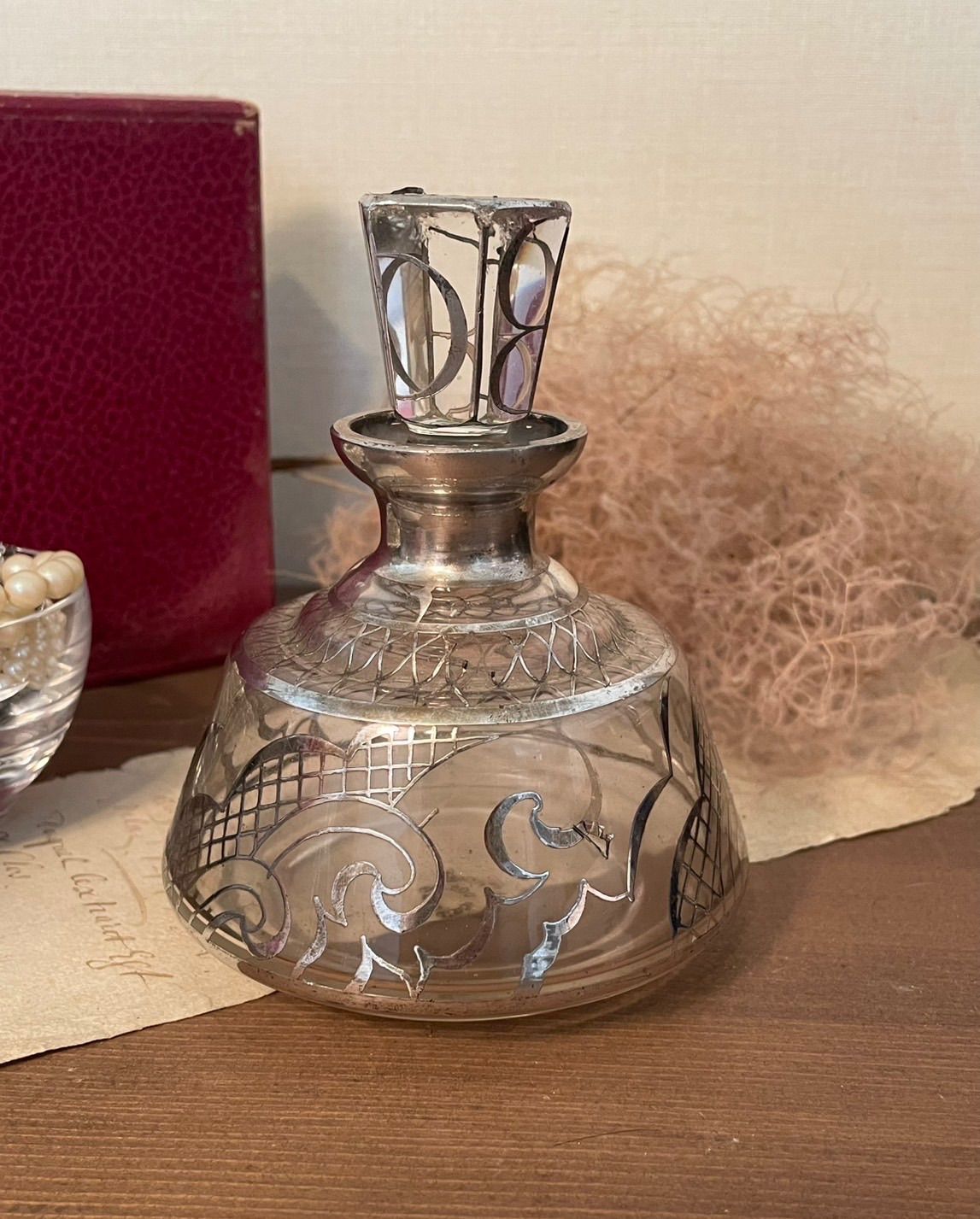 MARCEL PAUTOT アールデコ香水ボトル ガラスと金属 香水瓶 フランス