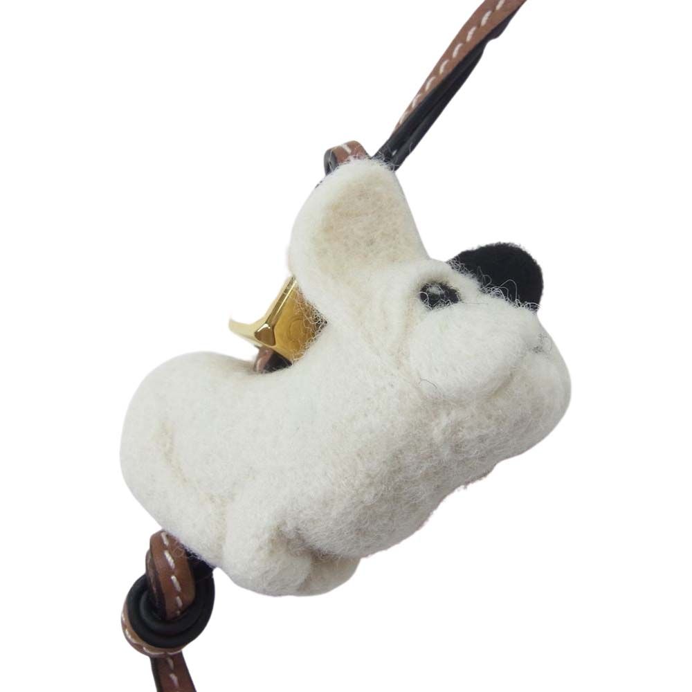 LOEWE ロエベ パピー ドッグ レザー チャーム キーホルダー フェルト  