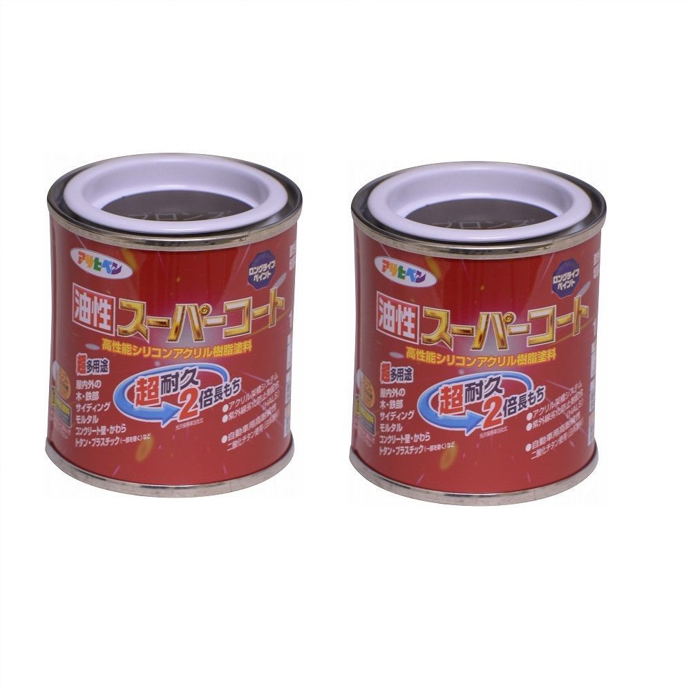アサヒペン 油性スーパーコート １／１２Ｌ ブロンズ 2缶セット - 塗装用品