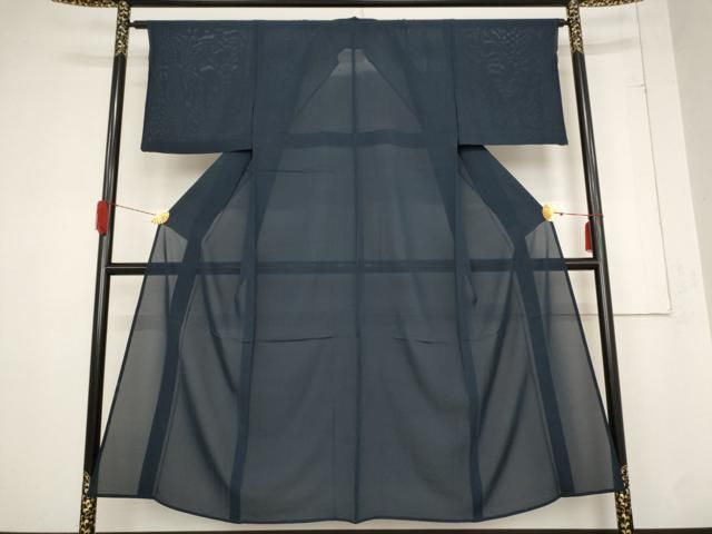 平和屋着物＊夏物 色無地 絽 青褐色 高島屋扱い 正絹 AABB8640st