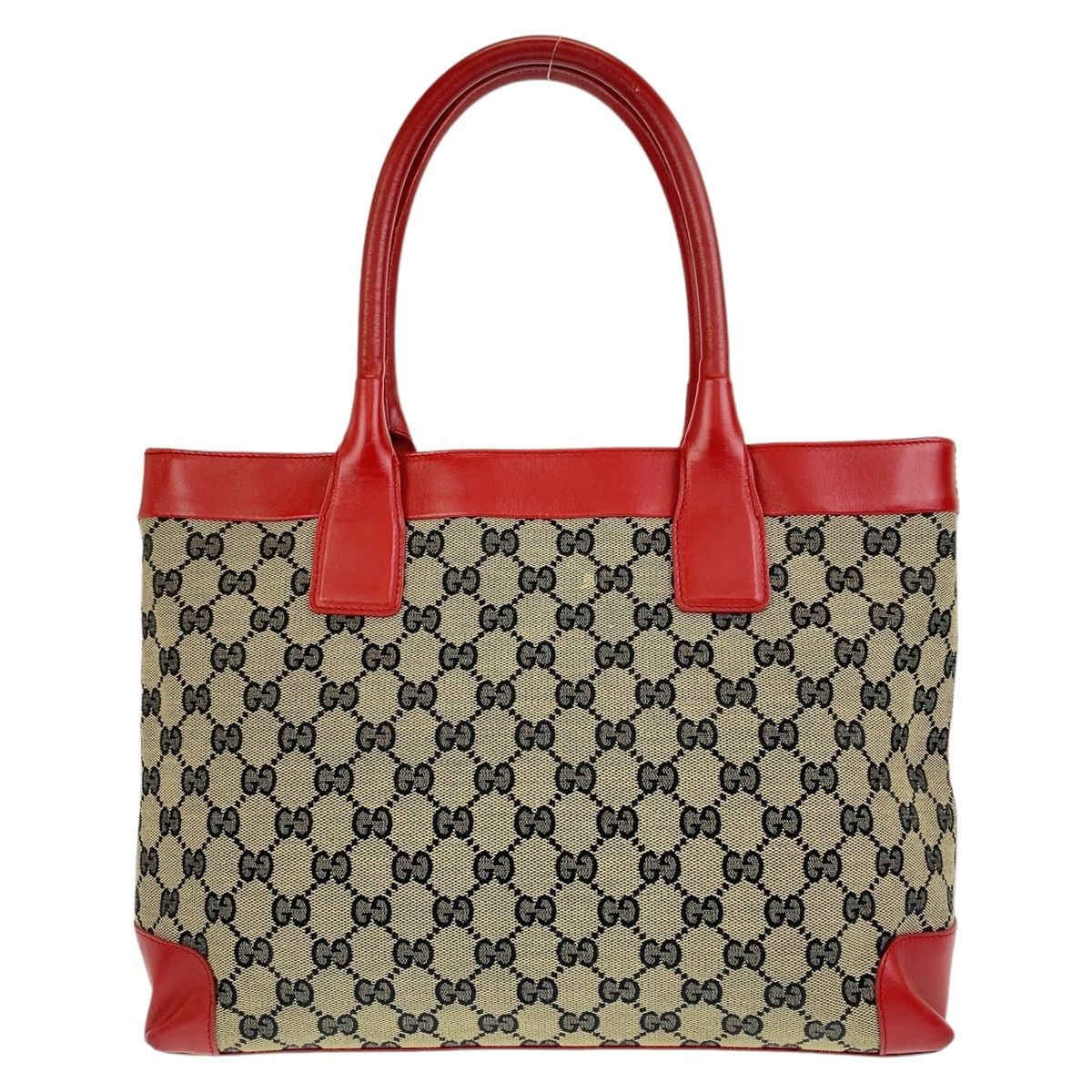 GUCCI グッチ GG柄 レッド ベージュ ゴールド金具 GGキャンバス/レザー 002 1119 トートバッグ ショルダーバッグ レディース  406972【中古】 - メルカリ