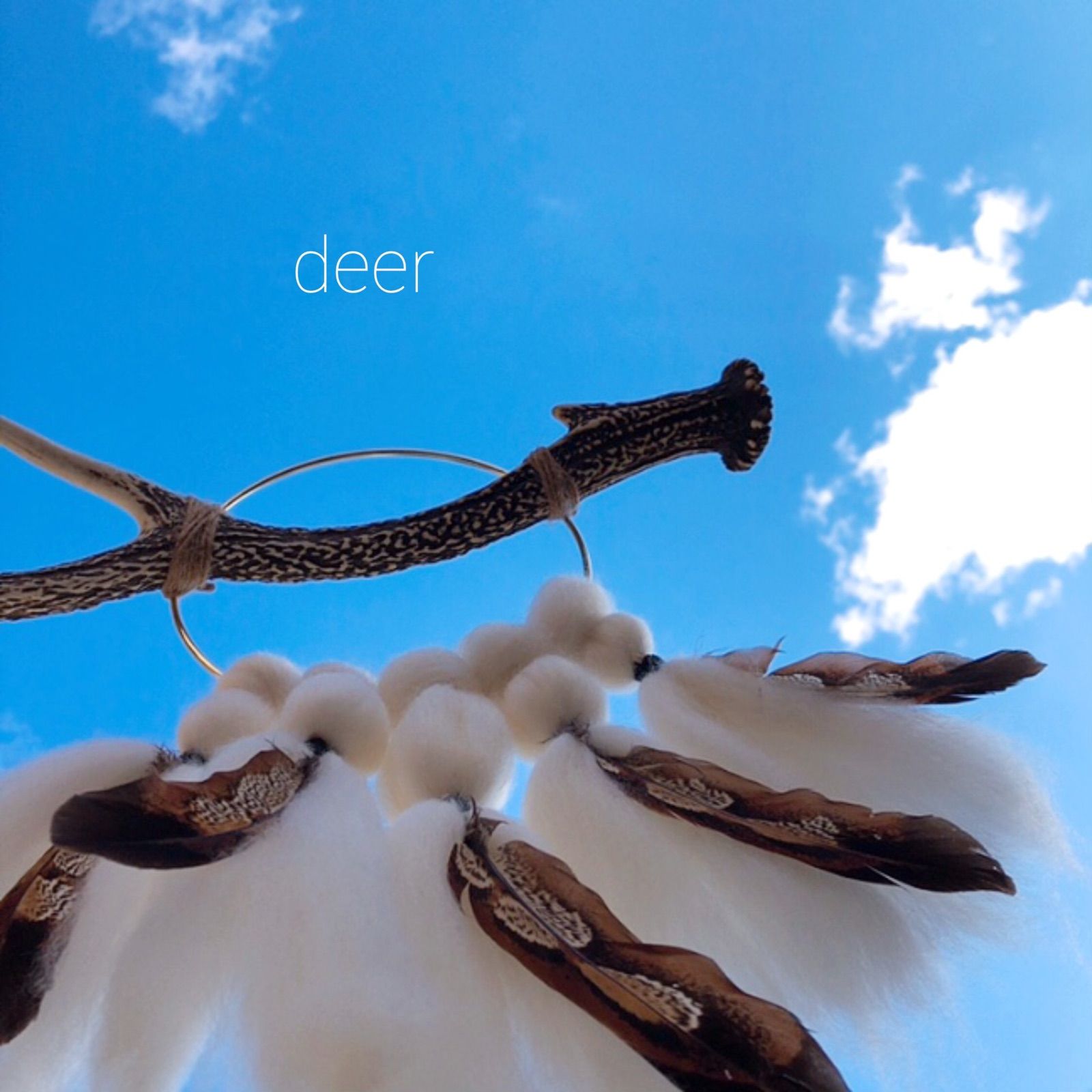 SDGs鹿の角と革のマクラメタペストリー 鹿の角‼︎マクラメタペストリー