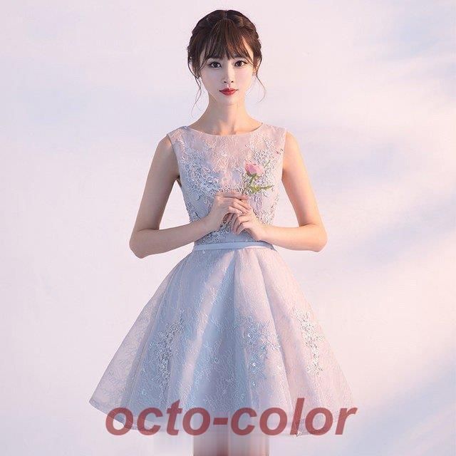 ミニドレス フォーマル パーティー 二次会 結婚式 お呼ばれ ドレス ミニ丈 ショート丈 ノースリーブ 20代 30代 Aライン パーティードレス