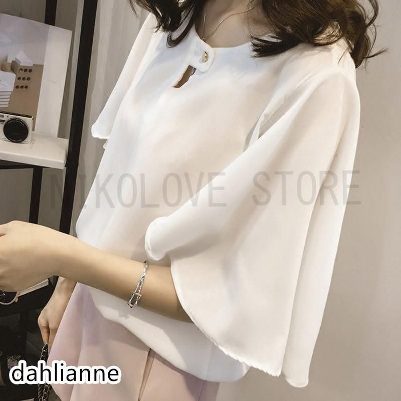 ブラウス レディース 半袖 白 オフィス 夏服 40代 20代 トップス シャツ リボン シフォン tシャツ きれいめ 可愛い 着痩せ 韓国風 おしゃれ 大人 上品 通勤 新品 ブラウス レディース 半袖 白 オフィス 夏服 40代 20代 トップス