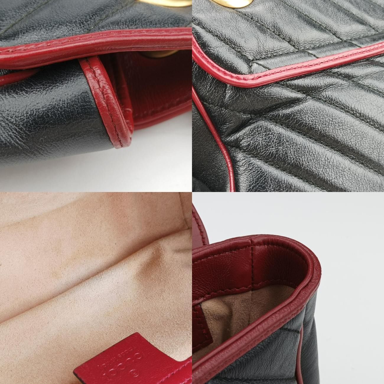 グッチGucciGGマーモントブラック×レッドレザー443497G029515359 DECORATOM_COM_BR