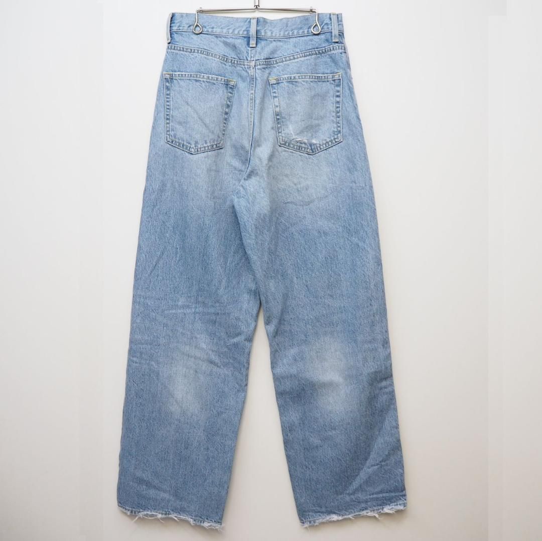 AZUL by moussy ハイウエスト ワイド デニム パンツw27アズール