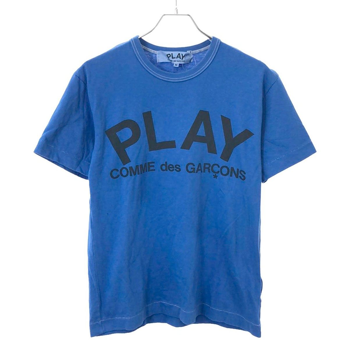 PLAY COMME des GARCONS プレイコムデギャルソン AD2018 ロゴプリントTシャツ AZ-T008 ブルー M