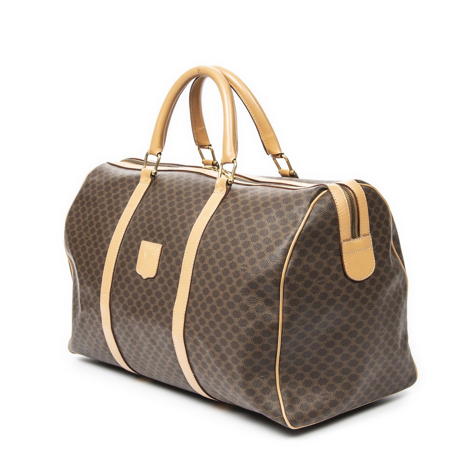 セリーヌ ボストンバッグ レディース マカダム ブラウン 中古 中古