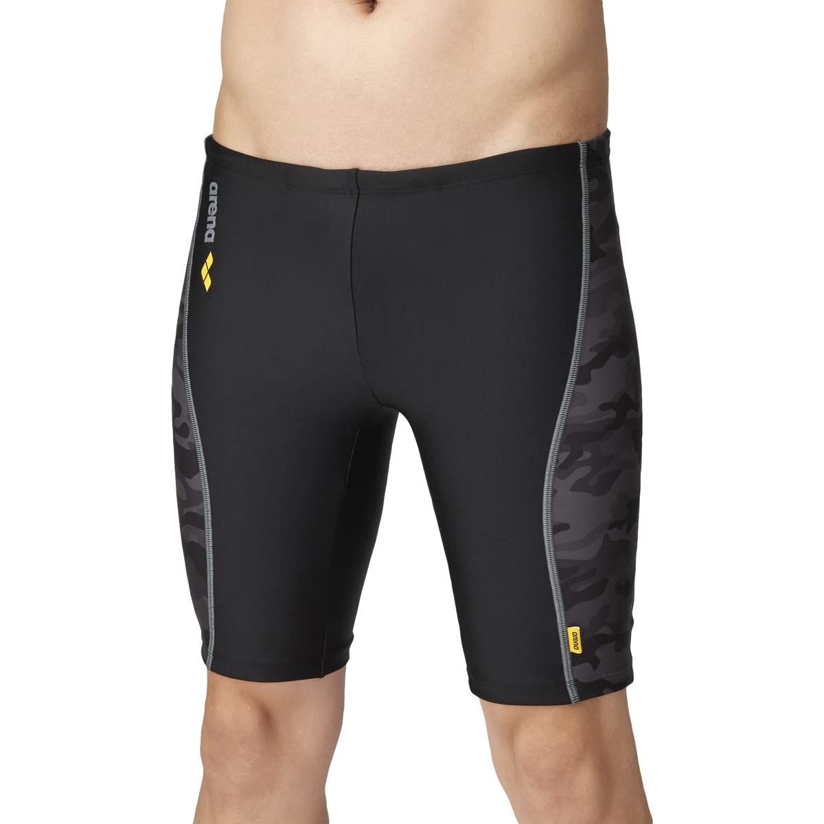 arena(アリーナ) フィットネス水着メンズ 【BLACK STYLE】 Mサイズ 初心者向け FLA-2972 [ブラック×カモフラージュ×ブラック×グレイ(CAMO)] [M]